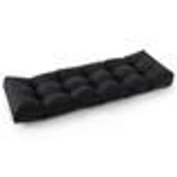COSTWAY Coussin de Banc de 15CM dÉpaisseur 132x49x15CM Rebond Ultra Doux et Rapide pour Tabouret de Rangement/Banc de Jardin Noir