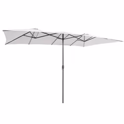 COSTWAY Parasol de Jardin Double XXL 426 x 265cm Poignée à ManivelleSommet Ventilé Polyester Structure Métallique à 10 Côtes  ...