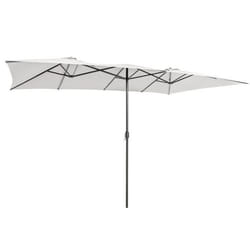 COSTWAY Parasol de Jardin Double XXL 426 x 265cm Poignée à ManivelleSommet Ventilé Polyester Structure Métallique à 10 Côtes Beige