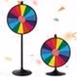 COSTWAY Roue de la Fortune 60CM-Hauteur Réglable 80-148 CM avec Support-14 Fentes Colorées-Marqueur Effaçable à SecGomme-Fête