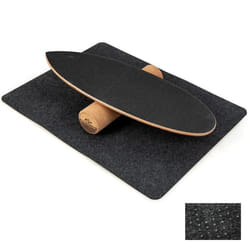 Costway - Planche d'Équilibre en Bois avec Rouleau et Tapis Antidérapant Charge 227 kg, Balance Board pour Entraînement de Skateboard Hockey