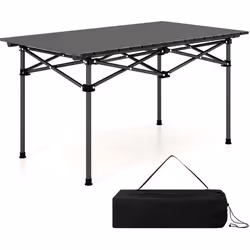COSTWAY Table de Camping Pique-Nique Pliante en Aluminium 95x55x50 CM Table de Jardin Pliable 4 à 6 places avec Sac de Transp ...