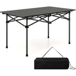 COSTWAY Table de Camping Pique-Nique Pliante en Aluminium 95x55x50 CM Table de Jardin Pliable 4 à 6 places avec Sac de Transport