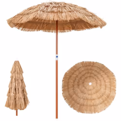 Description générale Notre parasol de plage de style hawaïen mesure 175 x 194 cm (Dia x H), offrant une protection idéale pou ...