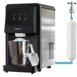 Costway - Machine à Glaçons avec Filtre à Eau, 27kg/jour Stockage 4 kg, Machine à Pépites Autonettoyage pour Maison/Bureau/Bar