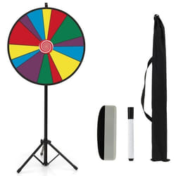 COSTWAY Roue de la Fortune 76CM-Support Trépied-14 Fentes Colorées-Hauteur Réglable 140-170 CM-Marqueur Effaçable à SecGomme-Fête