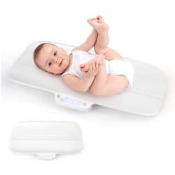 Pèse-bébé Numérique avec 4 Modes de Mesure, Balance Précise avec Écran lcd avec Échelle de 60 cm, pour Nouveau-né, Tout-petit, Animal de Compagnie,