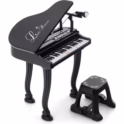 COSTWAY Piano à Queue Enfant 37 Touches avec TabouretMicrophone3 Mode dEnseignement LEDMP3 8 Styles de Musique 22 Morceaux