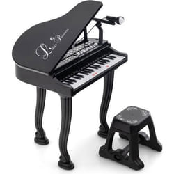 COSTWAY Piano à Queue Enfant 37 Touches avec TabouretMicrophone3 Mode dEnseignement LEDMP3 8 Styles de Musique 22 Morceaux