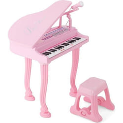 COSTWAY Piano à Queue Enfant 37 Touches avec TabouretMicrophone3 Mode dEnseignement LEDMP3 8 Styles de Musique 22 Morceaux
