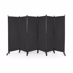 COSTWAY Paravent à Roulette - 6 Panneaux Pliable Détachables 3345 x 172 cm (L x H) Cloison de Séparation Protéger Privée Gris