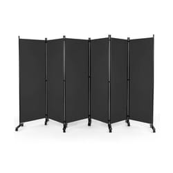 COSTWAY Paravent à Roulette - 6 Panneaux Pliable Détachables 3345 x 172 cm (L x H) Cloison de Séparation Protéger Privée Gris