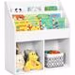 COSTWAY Bibliothèque Enfants en Bois - 3 Compartiments et 2 Cubes Ouverts Rangement Jouets - 70 x 30 x 80 CM Blanc