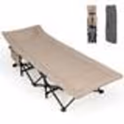 COSTWAY Lits de Camp Pliable 188 x 685 x 485 cm avec Sac de Transport Coussin et Appui-tête 10 Pieds de Support Café