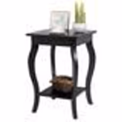 COSTWAY Table dAppoint 2 Niveaux Bout de Canapé Carrée avec Patins Antidérapants pour Chambre Salon 40 x 40 x 60 cm Noir