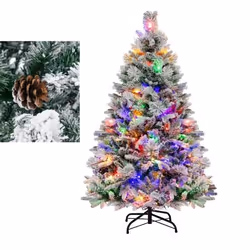 Attributs : Sapin de Noël Éclatant : Le sapin de Noël de 135 cm se compose de 472 pointes de branches floquées qui créent une ...