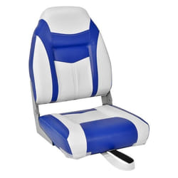 COSTWAY Siège de Bateau Pliante 1 Pièce à Dossier avec Coussin en Cuir PVC  Charnières Flexibles 4 vis Incluses Charge 115KG Bleu