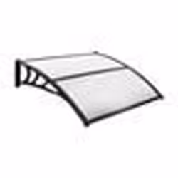COSTWAY Auvent Marquise de Porte et Fenêtre 122 x 99 cm en Polycarbonate Protection Extérieur contre le Soleil la Pluie La