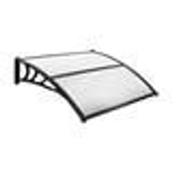 COSTWAY Auvent Marquise de Porte et Fenêtre 122 x 99 cm en Polycarbonate Protection Extérieur contre le Soleil la Pluie La