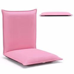 COSTWAY Chaise de Sol Pliable Tatami Inclinable en 6 Position Idéal pour Chambre Salon Bureau 44x545x535CM (L x l x H) Rosé