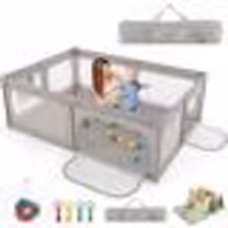 Parc Bébé avec Tapis Pliable COSTWAY en XPE sans BPA Tissu Oxford 206×147×685cm avec 2 Compartiments 50 Balles Océaniques Sac ...