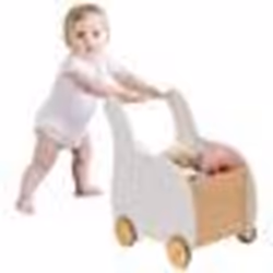 COSTWAY Chariot de Marche pour Enfant Caddie 2-en-1 Utilisation comme Trotteur pour Bébé 1 - 3 Ans Roues en Caoutchouc Blanc