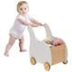 COSTWAY Chariot de Marche pour Enfant Caddie 2-en-1 Utilisation comme Trotteur pour Bébé 1 - 3 Ans Roues en Caoutchouc Blanc