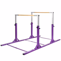 COSTWAY Double Barre de Gymnastique Hauteur Réglable 11 Niveaux 96-140CM Doubles Cerrous avec Talc en Poudre Jusquà 100 kg Vi ...