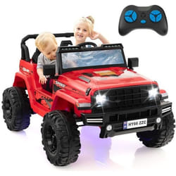 COSTWAY Voiture Electrique 24V/7Ah pour Enfants Télécommande 24G Démarrage Lent Musique Klaxon LED pour 3-8 Ans Rouge