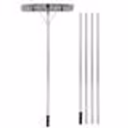 COSTWAY Pelle à Neige de Toit en Aluminium Extensible 146-609 m avec Lame 63 cm 1 Poignée et 4 Tiges Extensibles 2 Rouleaux