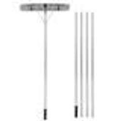 COSTWAY Pelle à Neige de Toit en Aluminium Extensible 146-609 m avec Lame 63 cm 1 Poignée et 4 Tiges Extensibles 2 Rouleaux