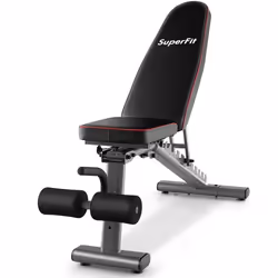 COSTWAY Banc de Musculation Abdominaux Dossier Incliné 10 Positions 3 Positions de Siège et 5 Positions de Pieds avec 2 Roues ...