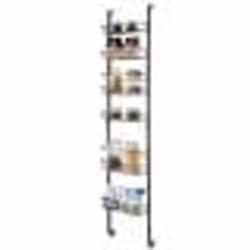 COSTWAY Étagère à Épices Murale Réglable 6 Niveaux Organisateur Rangement Bouteille Cuisine à Porte Suspendue avec Panier Amo ...