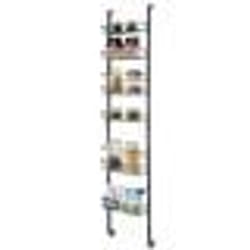COSTWAY Étagère à Épices Murale Réglable 6 Niveaux Organisateur Rangement Bouteille Cuisine à Porte Suspendue avec Panier Amovible