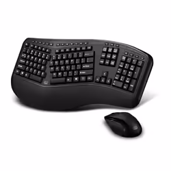 Adesso Tru-Form 1500, Taille réelle (100 %), Sans fil, RF sans fil, QWERTY, Noir, Souris incluse