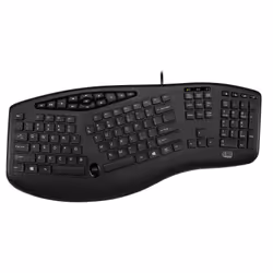 Adesso TruForm Media 160, Taille réelle (100 %), Avec fil, USB, Clavier à membrane, QWERTY, Noir