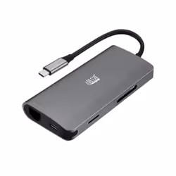Adesso AUH-4030, USB 3.2 Gen 1 (3.1 Gen 1) Type-C, Gris, MicroSD (TransFlash), SD, HDMI, Thunderbolt 3, USB 3.2 Gen 1 (3.1 Ge ...