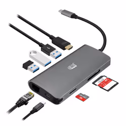 Adesso AUH-4030 station d'accueil USB 3.2 Gen 1 (3.1 Gen 1) Type-C Gris - Vue supplémentaire 6