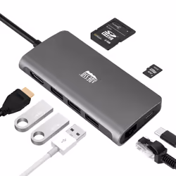 Adesso AUH-4030 station d'accueil USB 3.2 Gen 1 (3.1 Gen 1) Type-C Gris - Vue supplémentaire 7