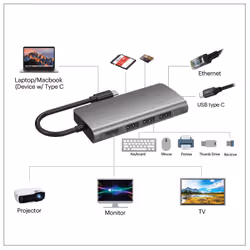 Adesso AUH-4030 station d'accueil USB 3.2 Gen 1 (3.1 Gen 1) Type-C Gris - Vue supplémentaire 9
