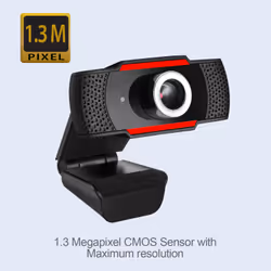 Adesso CyberTrack H3 webcam 1,3 MP 1280 x 720 pixels USB 2.0 Noir, Rouge - Vue supplémentaire 4
