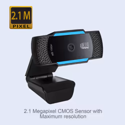 Adesso CyberTrack H5 webcam 2,1 MP 1920 x 1080 pixels USB 2.0 Noir, Bleu - Vue supplémentaire 4