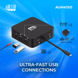 Adesso 10-IN-1 USB-C MULTIPORT DOCKING STATION 65W carte et adaptateur d'interfaces - Vue supplémentaire 3