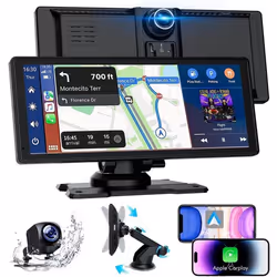 Bytelink 8.88 Autoradio Carplay pour Apple Android avec HD 1080P Camera de Recul Caméra FrontaleNavigation GPSBluetooth 5.2