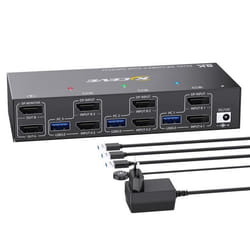 Commutateur KVM - ESKEVE - 3 PC 2 Moniteurs - 8K 30Hz - 4K 144Hz - USB 3.0