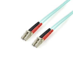 StarTech.com Câble Fibre Optique Multimode de 2m LC/UPC à LC/UPC OM3, Fibre Zipcord Full Duplex 50/125µm, Réseaux 100G, LOMMF/VCSEL, <0.3dB Faible Perte d'Insertion, Cordon Patch Fibre LSZH