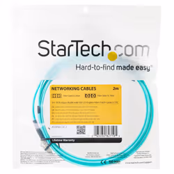 StarTech.com Câble Fibre Optique Multimode de 2m LC/UPC à LC/UPC OM3, Fibre Zipcord Full Duplex 50/125µm, Réseaux 100G, LOMMF/VCSEL, <0.3dB Faible Perte d'Insertion, Cordon Patch Fibre LSZH - Vue supplémentaire 4