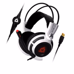 KLIM Puma, Avec fil, Jouer, 410 g, Casque, Noir, Blanc
