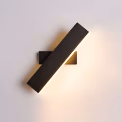 Angle de rotation : tout le corps de cette applique est noir, avec un aspect haut de gamme et texturé, et le design rectangul ...