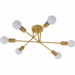 Goeco - Plafonnier led Moderne, Rétro Lustre Lampe Suspension Vintage 6 Lumières E27 Base, Lustre Luminaire en Métal Lampe pour Salon Chambre Cuisine